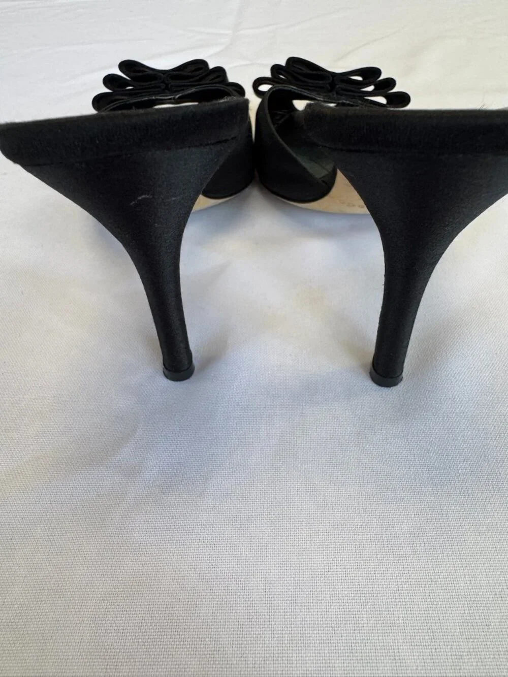 Kate Spade Peep Toe Bow Satin Evening Heels Vintage Size 7